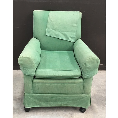 Green Fabric Single Seat Armchair