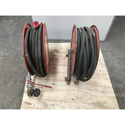 Decommissioned Fire Hose Reels -Lot Of Two