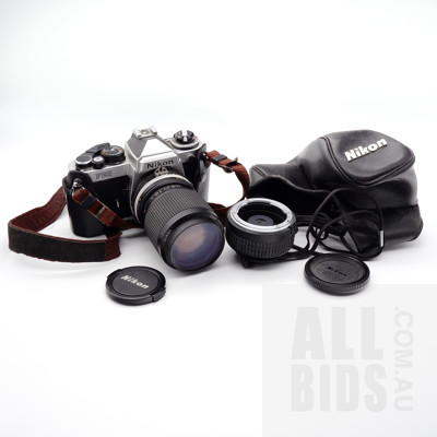 Nikon FE2 SLR Camera with 35-105 Zoom Lens and Bag