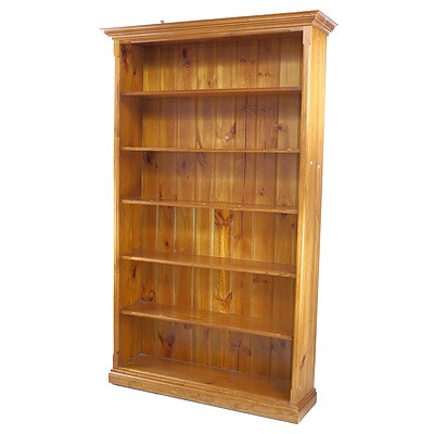 Large Stained Pine Bookcase