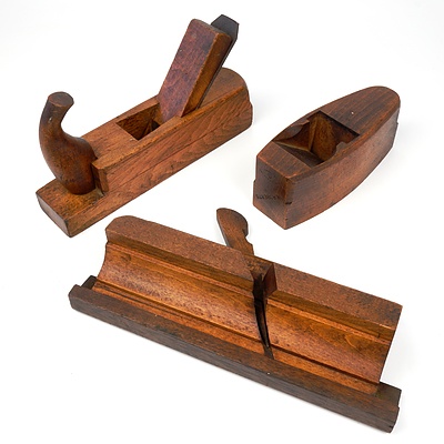 Antique Timber Profile Plane and Two Hand Planes (3)