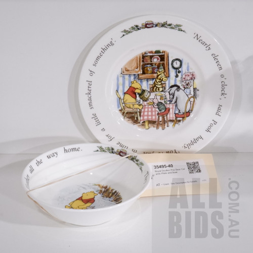 Royal Doulton Poo Bear Ceramic Plate and Bowl