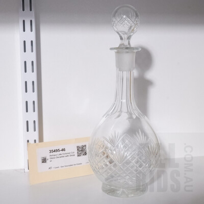 Antique Late Victorian Cut Glass Decanter with Stopper