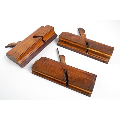 Three Various Antique Timber Bodied Profile Planes (3)