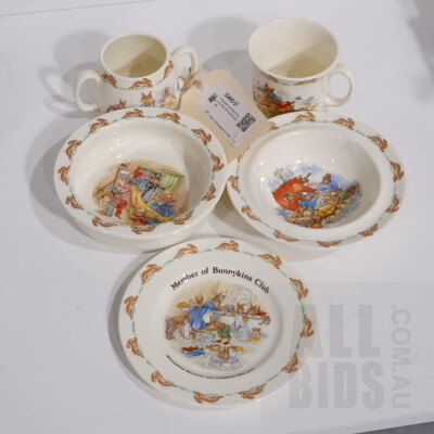 Collection Five Pieces Royal Doulton Bunnykins Porcelain
