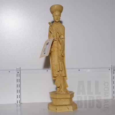 Chinese Composite Resin Carving of a Lady