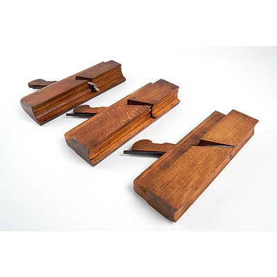 Three Various Antique Timber Bodied Profile Planes (3)