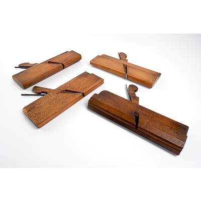 Four Various Antique Timber Bodied Profile Planes (4)