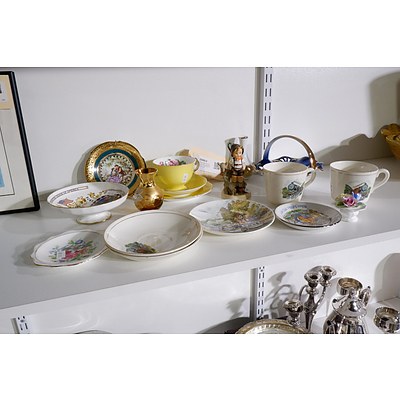 Various Vintage Trios, Dishes, Comports, Vase and Ornaments including Royal Albert and Goebel