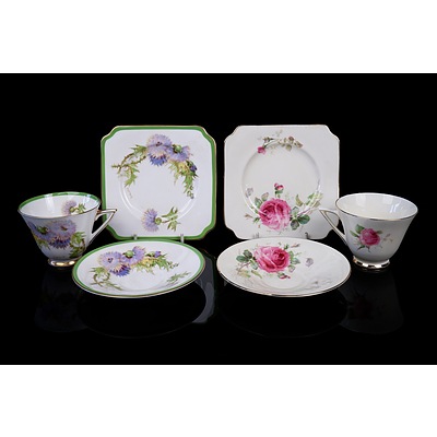 Royal Doulton 'Glamis Thistle' and 'June Trios' (2)