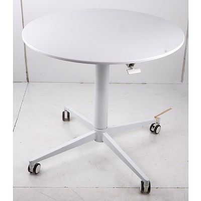 Contemporary White Laminate Mobile Occasional Table