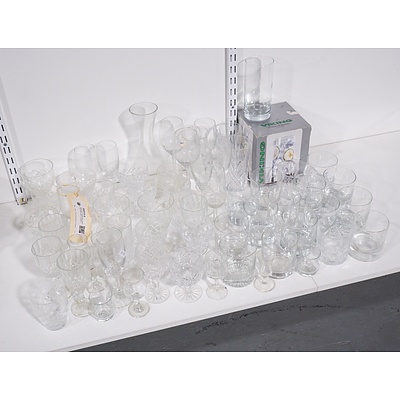 Assorted Crystal and Glass Stemware and Tumblers