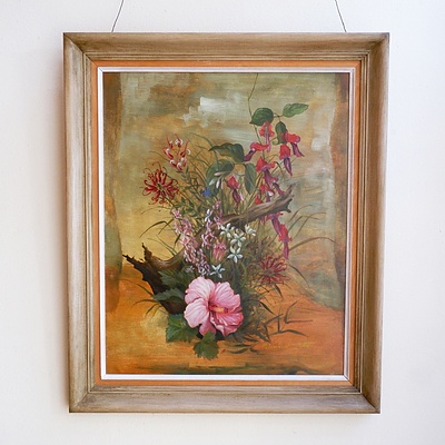 William Fletcher (1924-1983), Floral Still Life, Oil on Board