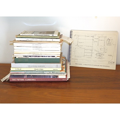 Quantity of Books Mostly Relating to Canberra Including Fred Ward A Selection of Furniture and Drawings and More