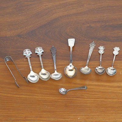 Collection Sterling Silver Teaspoons, Hallmarks Include England, Hong Kong, and Siam