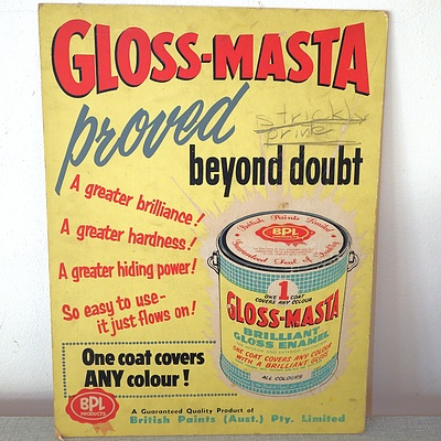 Vintage Gloss-Masta Carboard Advertisement
