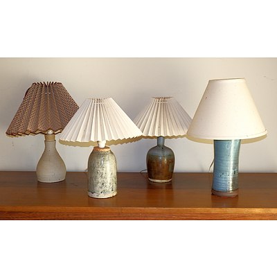 Four Retro Studio Ceramic Table Lamps