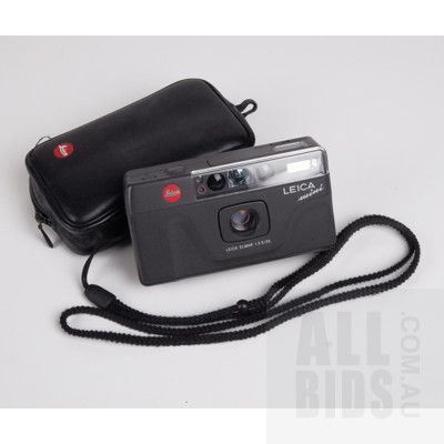 Vintage Leica Minilux Zoom Camera and Leica Elmar Mini Camera