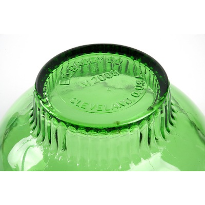 Vintage Green Glass Bowl - Marked to Base E. O. Brody USA