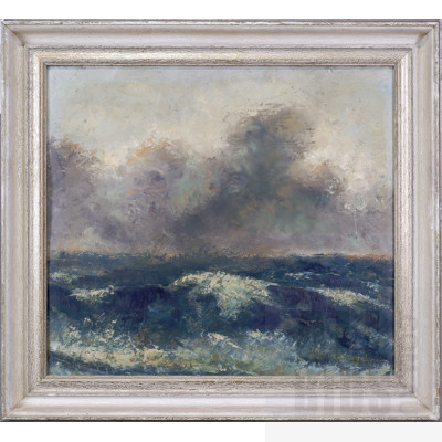 Wilhelm Nagel (1866-1944, German), Winter Seascape, Oil on Card, 50 x 56 cm
