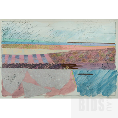 R. Jones, Summer Rainstorm, Mixed Media & Collage on Paper, 77.5 x 115 cm