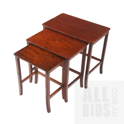 Vintage Set of Three Maple Nesting Tables