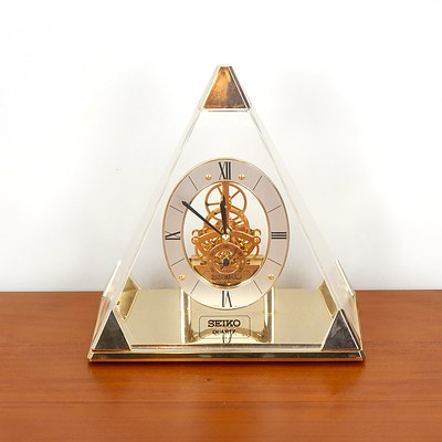 Seiko Quartz Pyramid Form Mantle Clock