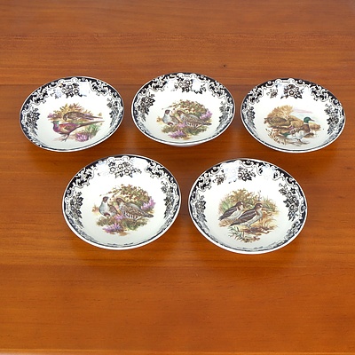 Five Burleigh Staffordshire Highland Game Dishes