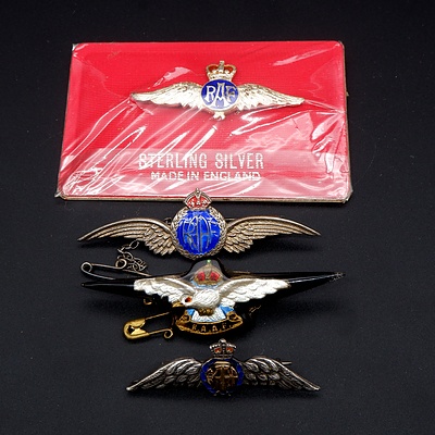 Collection Vintage Sterling Silver and Enamel RAAF Pins