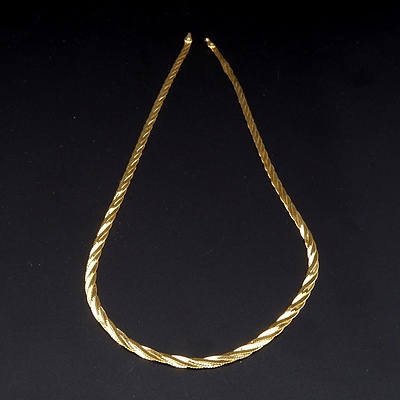 Italian 9ct Yellow Gold Flat Twisted Rope Chain, 5g