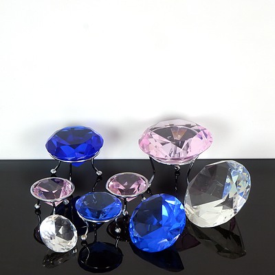 Collection Coloured Cut Glass Diamonds