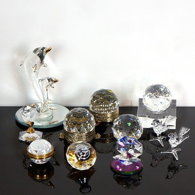Collection Iridescent Crystal and Glass Ornaments