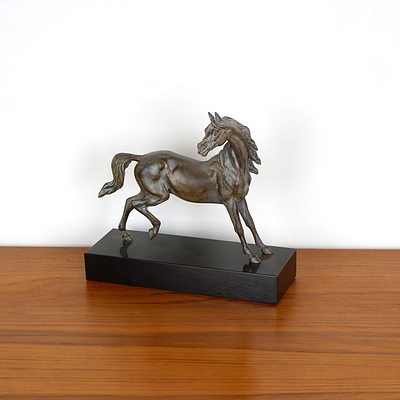 Bronzed Cast Metal Figure of a Horse
