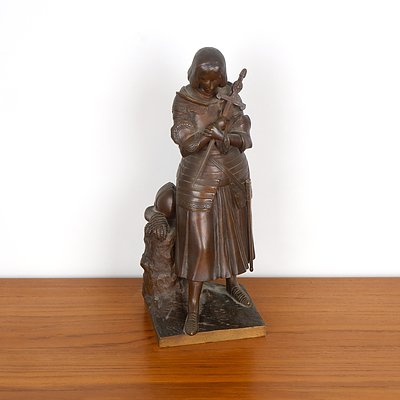 French Susse Freres Cast Bronze Figure of Joan of Arc