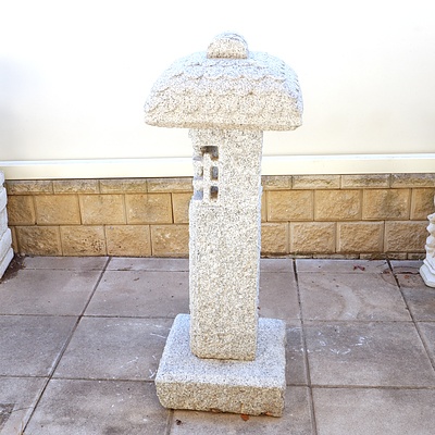 Japanese Style Carved Stone Pagoda Form Garden Feature