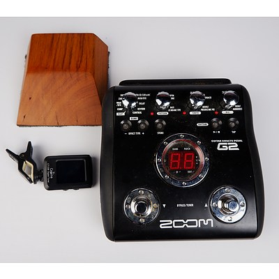Zoom G2 Guitar Effects Pedal, Stomp Box and Cadine CT-03B Digital Tuner