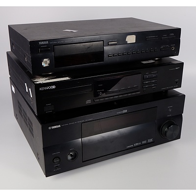 Yamaha RX-V1600 Natural Sound Receiver, Yamaha CDX-490 CD Player, Kenwood DP-2080 CD Player (3)