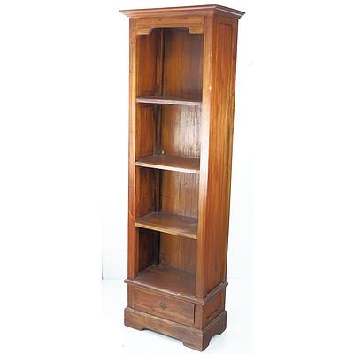 Antique Style Mahogany Tall Narrow Book Shelf