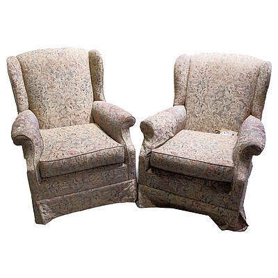 Pair of Vintage Floral Upholsters Armchairs