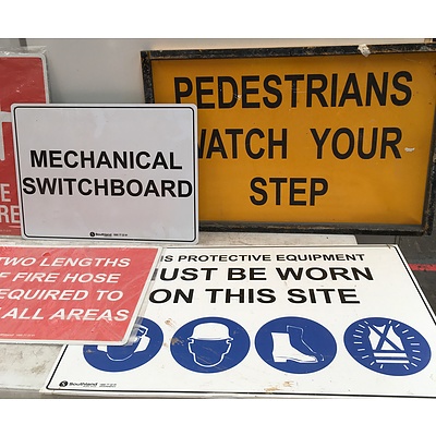 Assorted Safety And Warning Signs - Lot Of 16