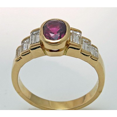 18ct Gold Natural Ruby & Diamond Ring