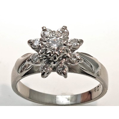Vintage 18ct White Gold Diamond Ring