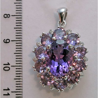 Sterling Silver Natural Amethyst Pendant