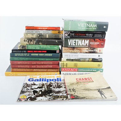 23 Books Relating to Australia's Involvement in War Including Vietnam by P Ham, Tiger Men by B Petterson and More