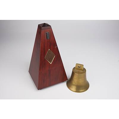 Vintage West German Metronome and a Solid Brass Bell (2)