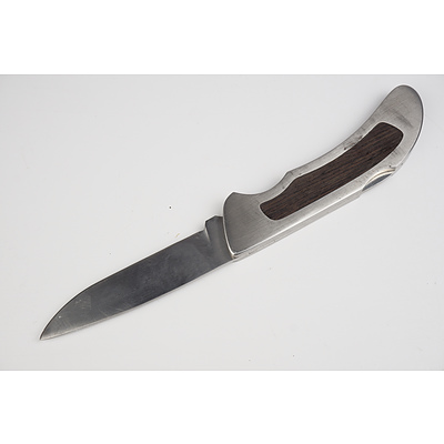 Vintage Leatherman Multitool, Mundial Pocket Knife and Japanese Pocket Knife with Wooden Handle (3)