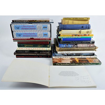 28 Books Mostly Relating to Australia Including Signed Bill McAuley Faces and Places, The Encyclopedia of Aboriginal Australia Vol I-II in Slip Case and More