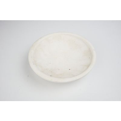 White Marble Dish, Amonite Fossil, Two Small Geodes and Four Tusks