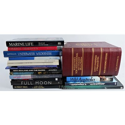 17 Books, Mixed Subjects Including Websters Dictionary and More