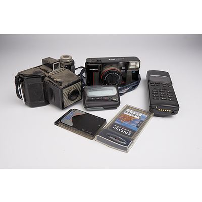 Vintage Electronic and Cameras including 1992 Nokia 101 Phone